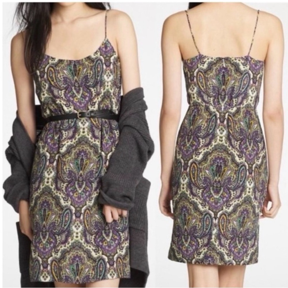 J. Crew Blouson Paisley Slip Dress